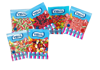Mix 6 sacs bonbons 1KG VIDAL+100 sachet offert