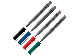 L.6 Pochettes 4 Marqueurs permanent BIC 1445