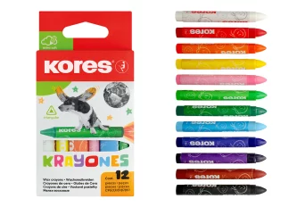 B.5 Étuis de 12 Crayons de cire Kores Krayones 10 mm