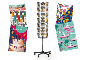 Lot 48 carnets de 6 cartes + présentoir offert