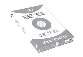 E.100 Fiches Bristol Quadrillées non perforées