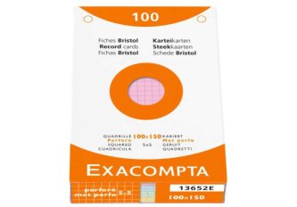 E.100 Fiches Bristol Quadrillées - colorées