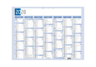 Calendrier bicolore semestriel