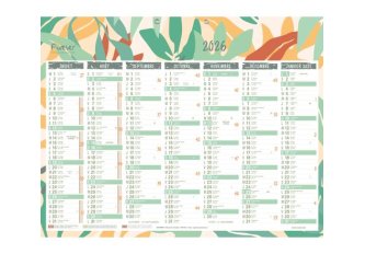 Calendrier Forever recyclé semestriel