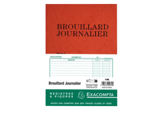 P.10 Piqûres Exacompta 27 x 19,5 cm – Brouillard Journalier, 40 Pages