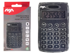 Calculatrice solaire noire