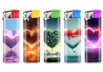 B.50 Briquets Piezo Love heart