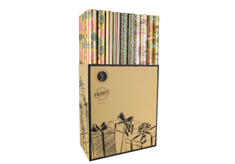 Carton de 60 Rouleaux Papier Cadeaux Décors standards - 2m x 0,70m