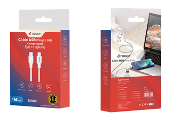 Câbles tressés nylon lightning vers USB-C